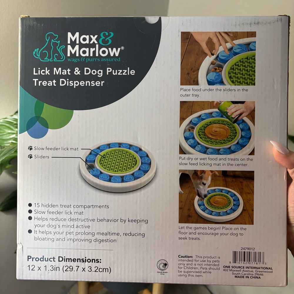 Max & Marlow Lick Mat & Dog Puzzle Treat Dispenser - Picture 2 of 2